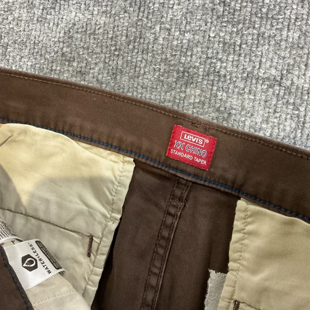 Levis XX Chino Standard Taper Pants Mens 32x34 Brown Stretch Chinos 85226-0139
